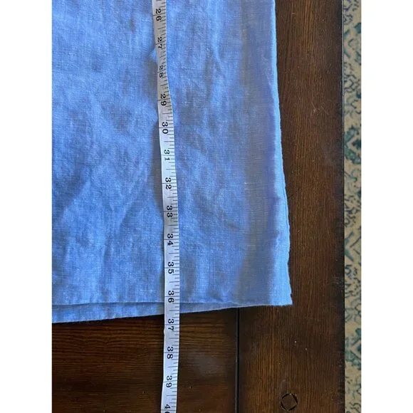 Talbots Embroidered Butterfly Blue Linen Blend Knee Length Dress 12 Sun Dress - Picture 9 of 10